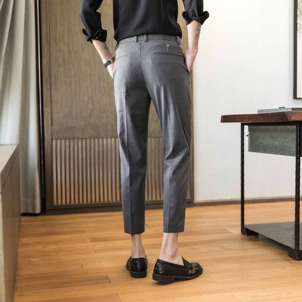 

2020 spring and summer models chinese style casual men's pants nine points small trousers high quality, White;black