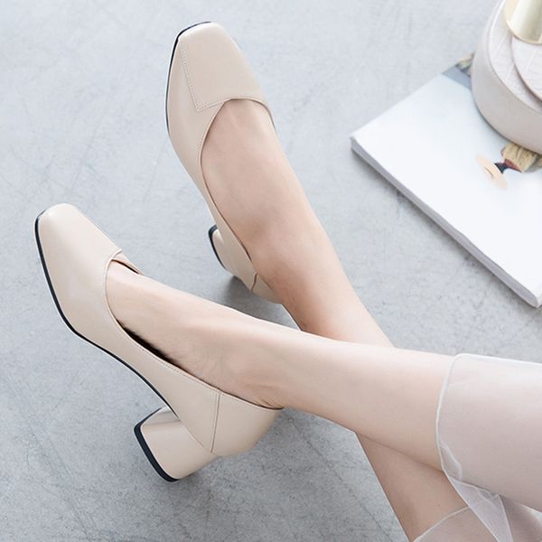 

sarairis moda 2020 zapatos elegantes de talla grande 31-43 con tacón de mujer tacones cuadrados para mujer zapatos de mujer zapatos, Black