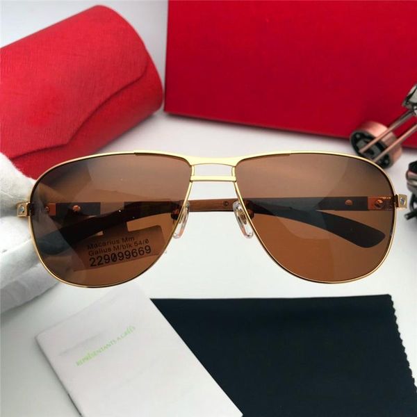 

vintage brand fashion luxury designer women sunglasses retro wooden metal pilot men sun glasses driving eyewear, White;black