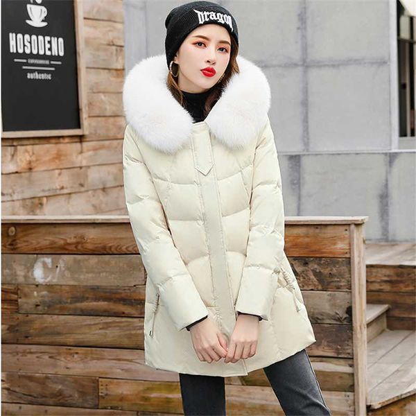 

hooded winter down coat warm jacket long slim women parkas female jacket, Black