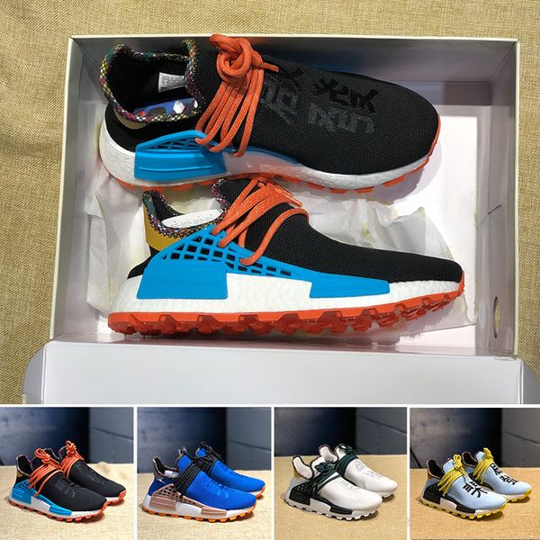 

new hu inspiration tr human race running shoes pharrell williams clear sky powder blue white bold core black sports sneakers