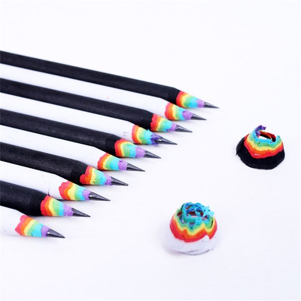 

creative rainbow pencil hb wholesale sketch painting non-toxic environmental protection pencil paper personality student gift prizes