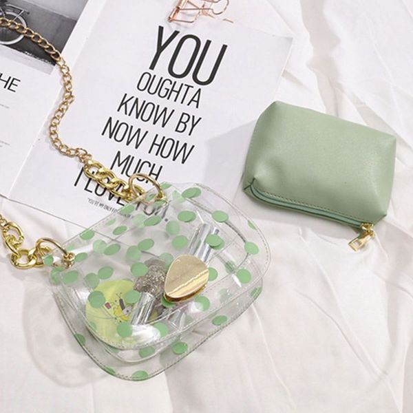 

thinkthendo 2019 transparent handbag shoulder bag for women girls chain satchel purse clutch crossbody tote