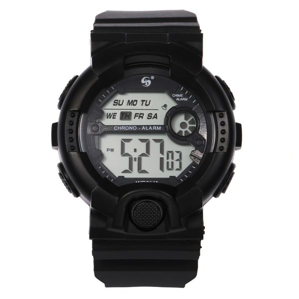 

men women watch multi-function 10m black waterproof watch digital double action 2019 new arrival sports wrist, Slivery;brown
