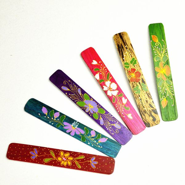 

hand painted flower retro bookmarks wood bookmarks stationery supplies