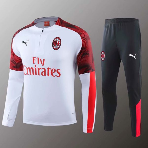 

20192020 ac milan soccer training suit survetement 19 20 ac milan higuain calhanoglu bonucci football tracksuit soccer sets tracksuits, Black