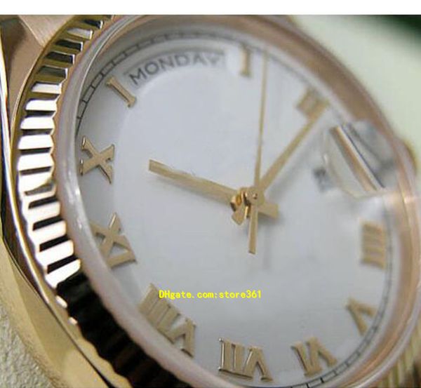 Relógios de pulso de alta qualidade com caixa original Casual Relógios modernos Unisex Relógios Presidente 118238 18k Ouro Amarelo Branco Roman Dial 36 milímetros Watc