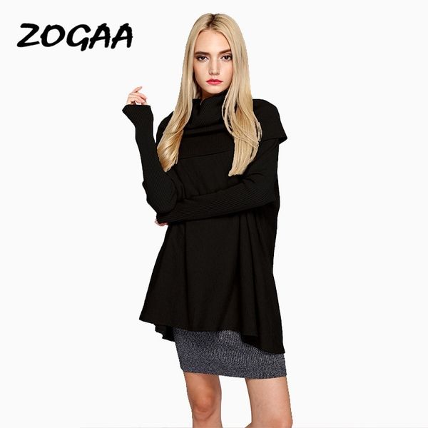 

zogaa sweater sweater high street fashion women's loose pullover korean autumn and winter turtleneck thick, White;black