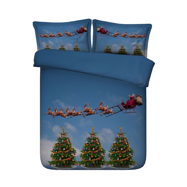3d Christmas Tree Print Duvet Cover Set Bedding With Pillowcase