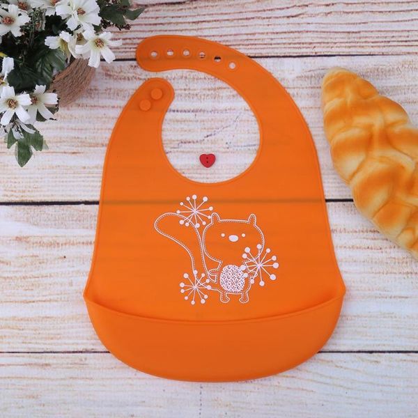 

cute cartoon baby silicone bib waterproof boy girl feeding saliva towel