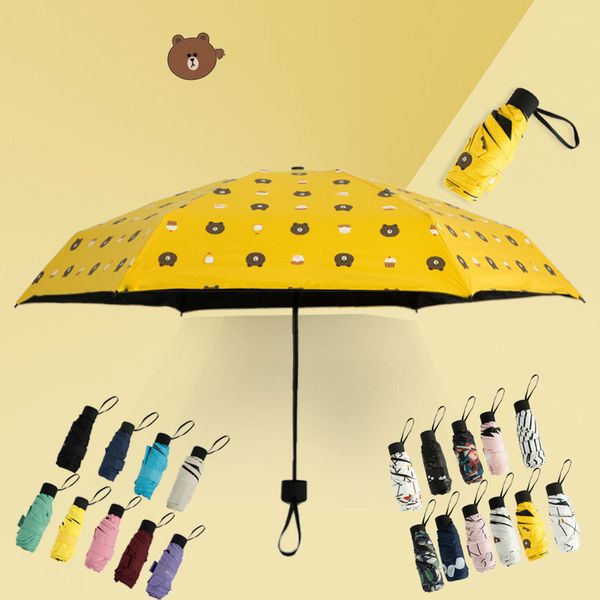 

190g small fashion folding kids umbrella rain women gift men mini pocket parasol girls anti-uv waterproof portable travel cute