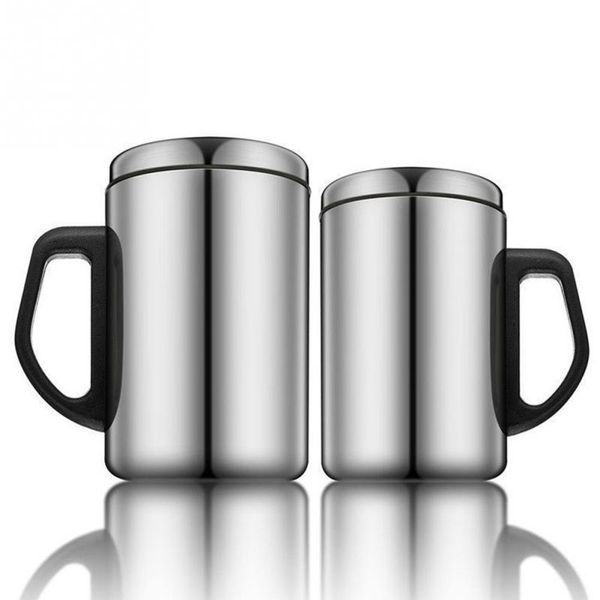 

1pc 350/500ml outdoor drinking cup stainless steel thermoses cup with handle camping travel picnic insulation mug #1128