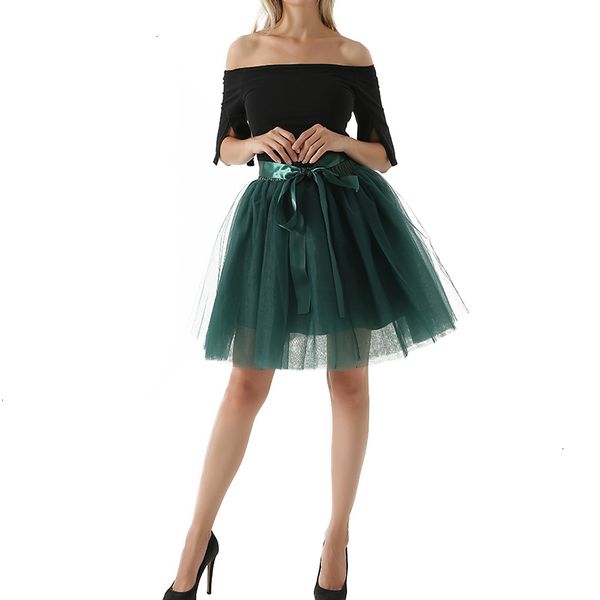 

women skirts tulle skirt layers 7 midi for girls fashion tutu skirts ball gown party petticoat lolita faldas saia jupe, Black