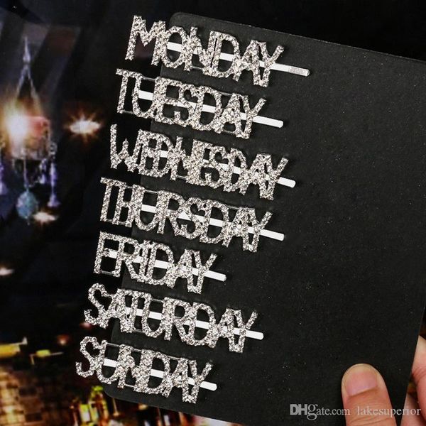 

multistyle women rhinestone letter hair clip bling bling crystal barrettes for gift party fashion hair accessories wholesale, Golden;silver