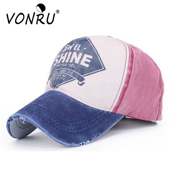 

spring summer cap hip hop baseball cap retro washed denim casual snapback hats for women girl shine letter grinding color hats, Blue;gray