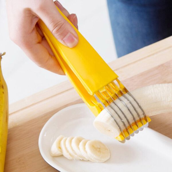 

banana slicer fruit vegetable cutter cucumber chopper salad blade ham sausage knife gadget kitchen accessories creative cozinha fruit vege