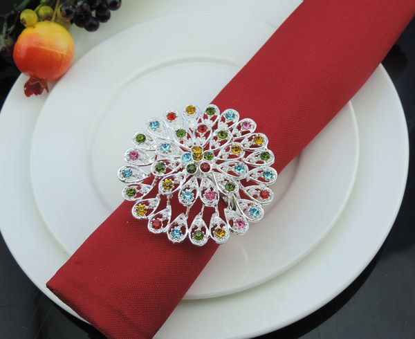 

10pcs/lot exquisite diamond napkin ring metal napkin buckle home restaurant table decorations wedding decoration essential