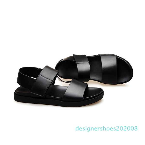 

grwg классические мужские мягкие сандалии удобные мужские летние туфли из натуральной кожи мягкие римские сандалии удобная обувь d08, Black