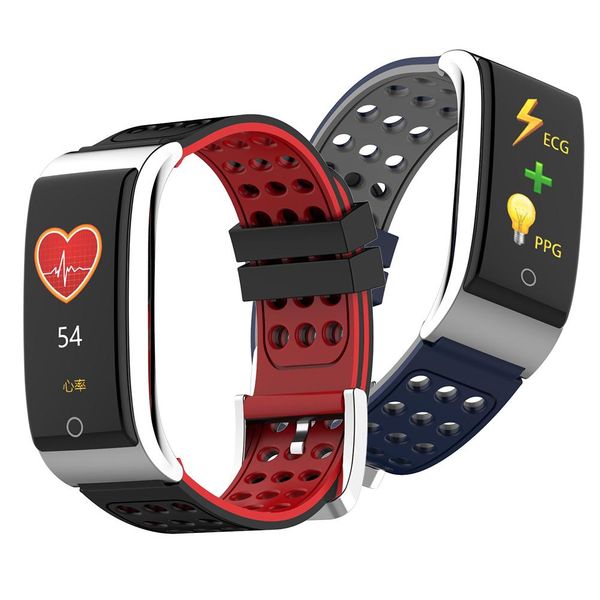 

2019 blood pressure heart rate monitor fitness tracker smart bracelet, Slivery;brown