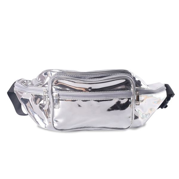 

women's fashion laser pu leather waist bag bananka waterproof antitheft bum bag fanny pack women catwalk belly band belt