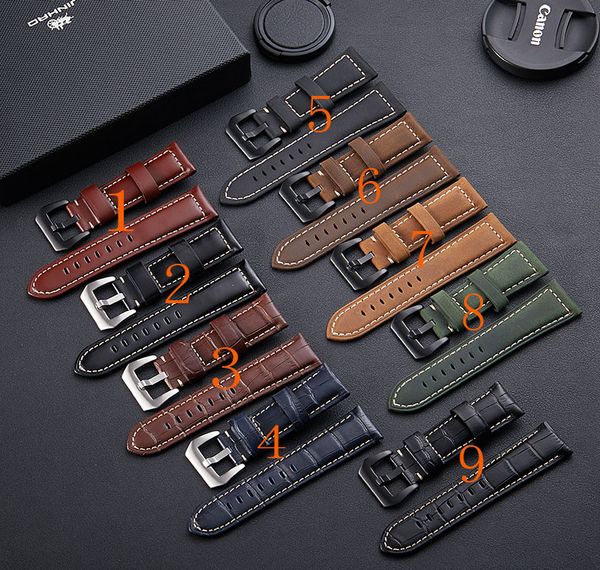

2019 ale leather strap crazy horse leather suede leather sports outdoor watch with male rough, Black;brown