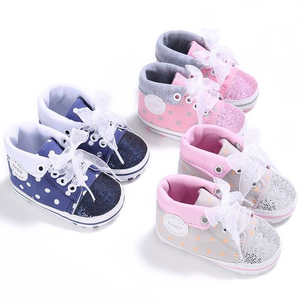 

0-18m kids boys and girls canvas lace-up shoes baby non-slip soft bottom first walker shoes