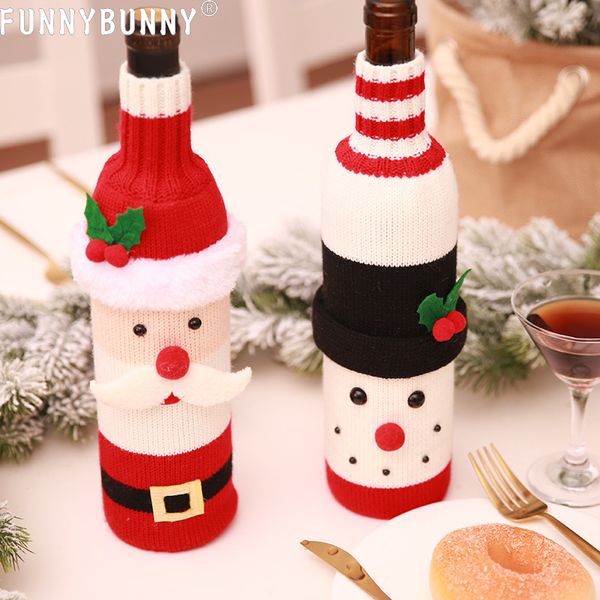 

funnybunny christmas decoration wine bottle set champagne red wine creative set l restaurant holiday layout