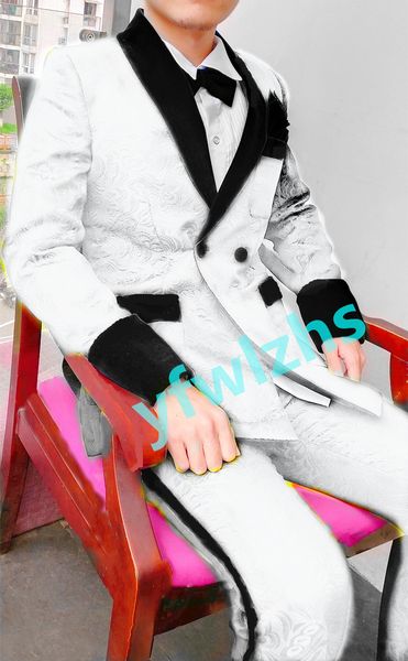 

double-breasted groomsmen shawl lapel wedding groom tuxedos men suits wedding/prom/dinner man blazer(jacket+tie+pants+belt) t74, Black;gray