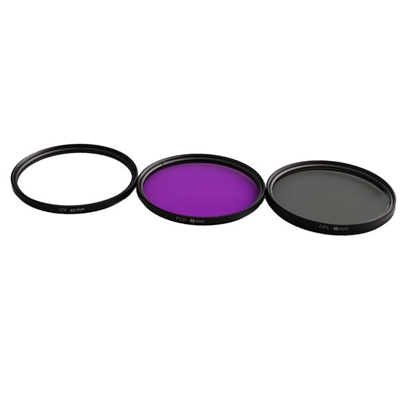 

49mm lens filter set uv + cpl + fld for canon nikon digital slr cameras
