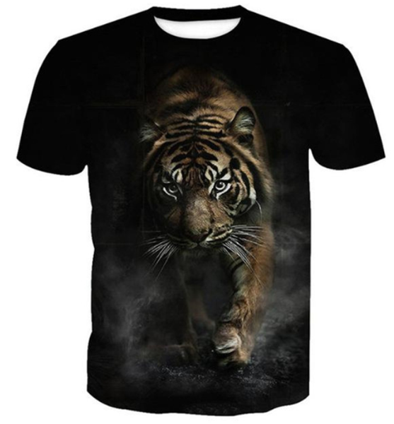 

neweat hot fashion galaxy fierce tigert shirt 3d печать мужчины / женская унисекс смешной лето круглый воротник с коротким рукавом повседнев, White;black