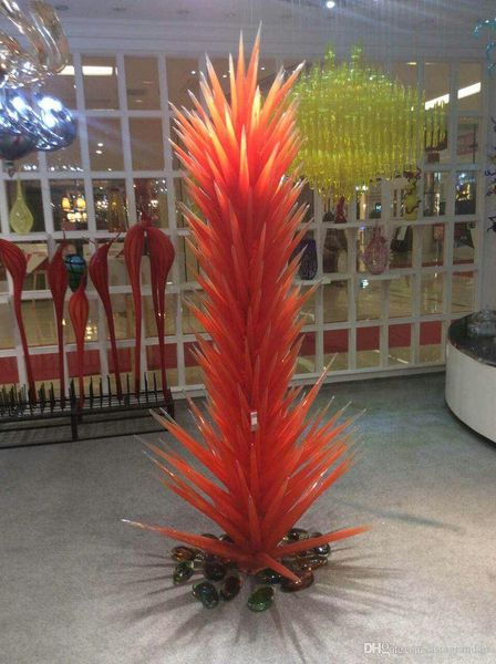 

l large 100% hand blown glass floor lamps led light source saving garden park conifer glass sculpture