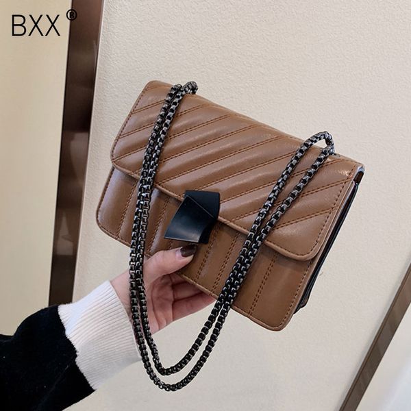 

bxx] solid color pu leather crossbody bags for women 2020 spring lock shoulder messenger bag travel handbags and purse hk699