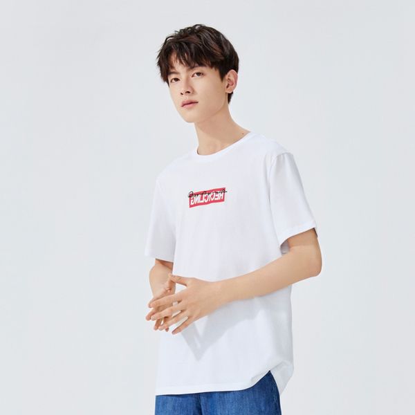 

summer breathable cotton mid-sleeve tshirt casual men classic lapel t shirt handsome ins style clothes, White;black