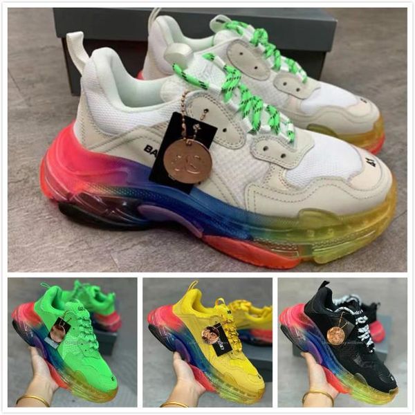 

19ss трехместный с 3.0 дизайнерская обувь повседневная обувь новая мода роскошные женщины туфли мужские сочетание азота подошва кристалл ниж, Black