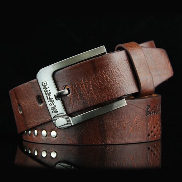 

vrchic vintage style pin buckle leather belts for men mens belt casuale waist belt for jeans cinturones hombre, Black;brown