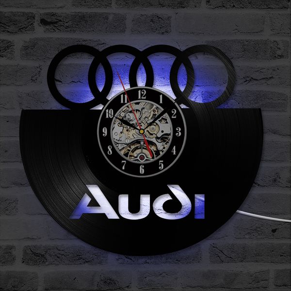 2020 Audi Car Logo Cd Record Clock Creat Gift For Car Lover Wall