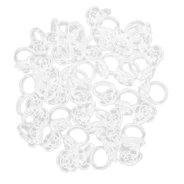 

50pcs clear rose display ring for false nail art polish uv gel tips showing