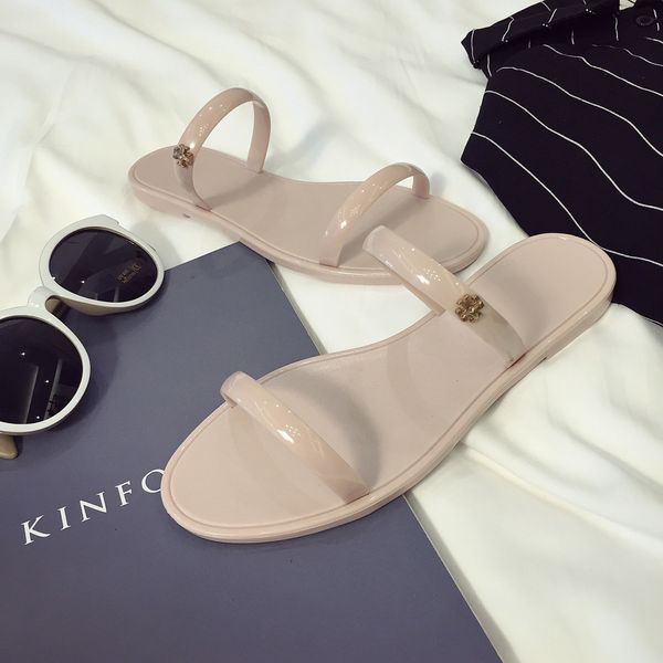 

2018 summer casual style jelly women sandals flats rivet slippers fashion holiday beach woman shoes flip flops size 36-40 c13, Black