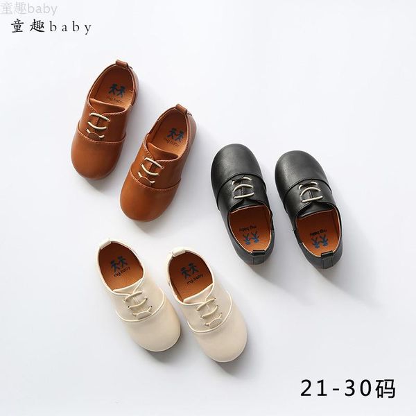 

2019 children doug shoes british wind baby boys girls shoes black single child soft bottom sandals