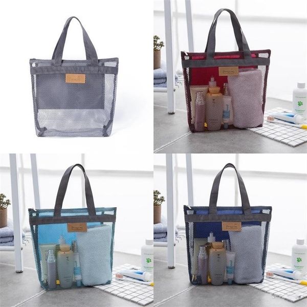 

multi color lady travel shopping classic handbag net cloth beach swim wash storage packet summer reseau cool refresh mesh bag 4 2nj