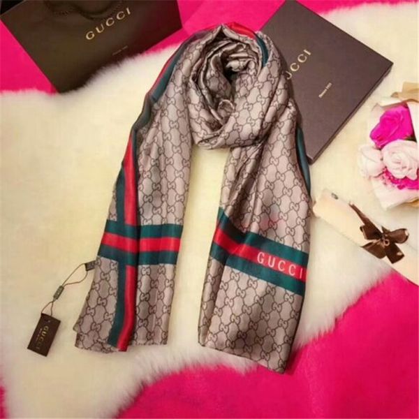 

2018 fashion scarf for women brand silk scarf letter stitching scarves for womens long wraps size 180x90cm without box, Blue;gray