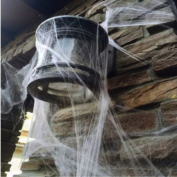 

halloween scary party scene props white stretchy cobweb spider web horror halloween decoration for bar haunted house