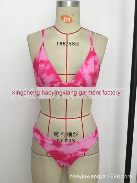 

2020 bright tie-dyed split 2020 swimsuit bikini bright tie-dyed bikini split swimsuit, White;black