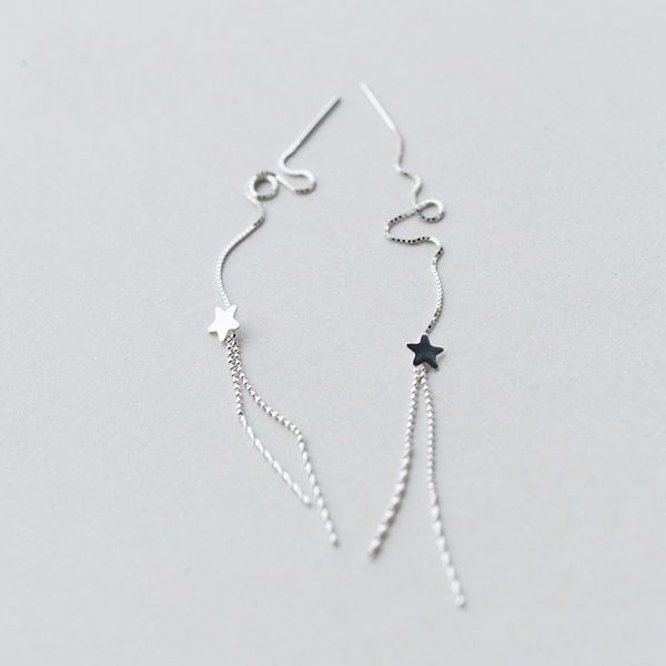 

mloveacc 100% 925 sterling silver star long chain tassel drop earrings for women sterling silver jewelry brincos