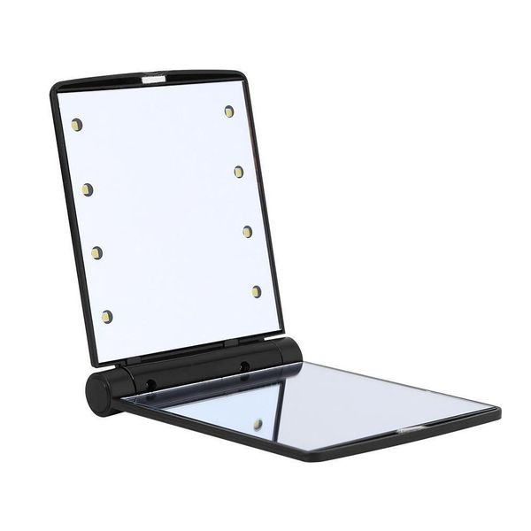 

rotation led lights portable pocket foldable compact makeup mirror uv natural