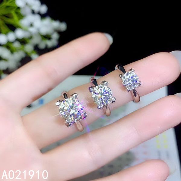 

kjjeaxcmy boutique jewelry 925 sterling silver inlaid mosang diamond gemstone ladies ring support detection classic, Golden;silver