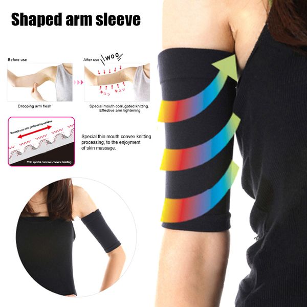 

1 pair arm shaping sleeves calf workout women shapewear shapebuilding yoga cover asd88, Black;gray