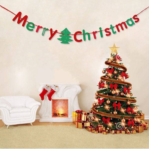 

3m "merry christmas" letter paper garlands creative curtain bunting home christmas party banner hanging christmas decoration