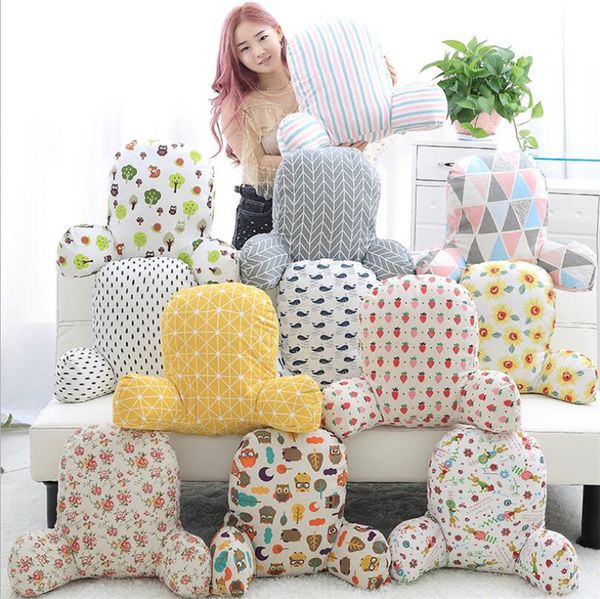 Pillow Back Cushion With Arm Support Bed Reading Rest Waist Pad
