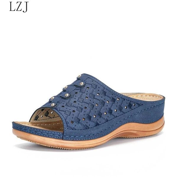 

2020 women low heel shoes summer open toe comfy sandals casual wedges non slip slippers sandalias flat platform mujer, Black